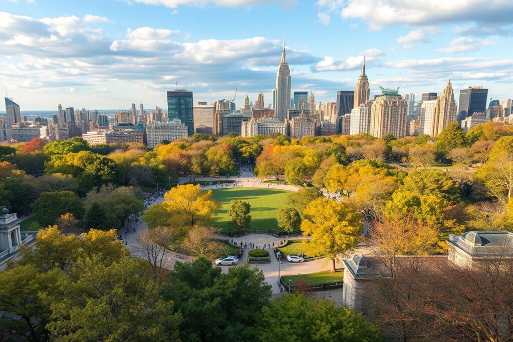 Central Park, New York manzarasını içeren bir görüntü oluştur