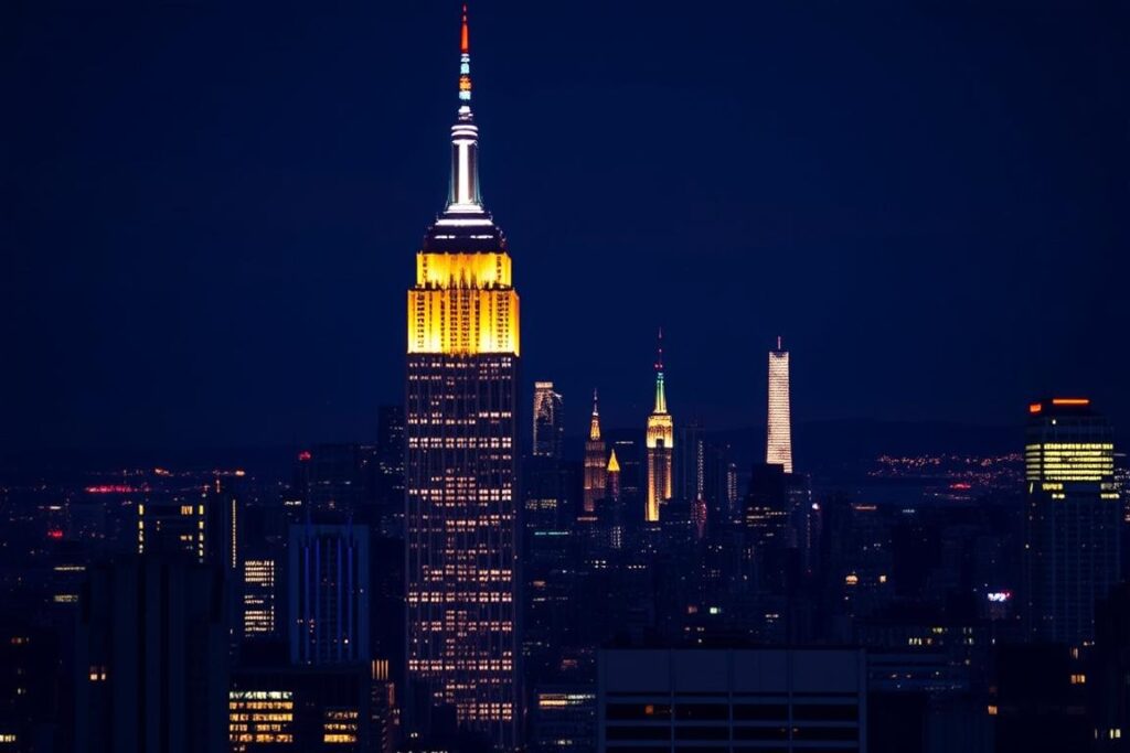 Empire State Building'in gece görünümü