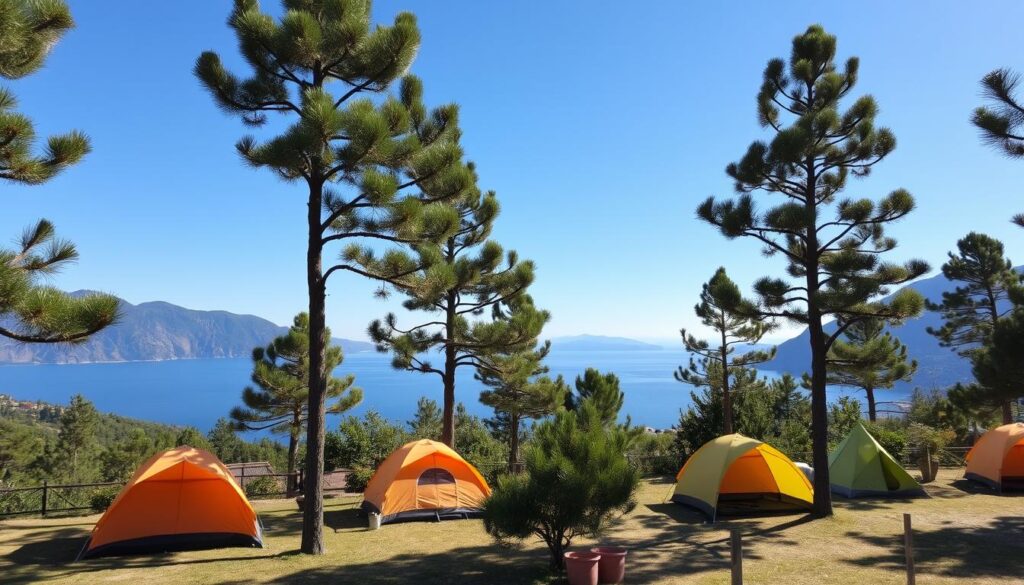 Fethiye kamp alanı deniz manzaralı çadırlar