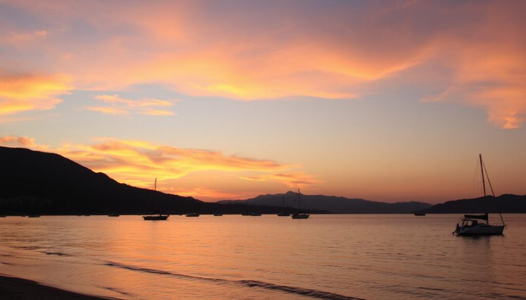 Fethiye plajlarında gün batımı manzarası