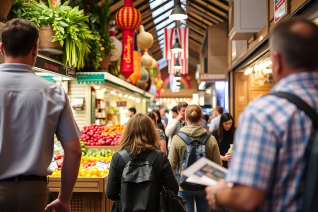 La Boqueria Pazarı'nda alışveriş