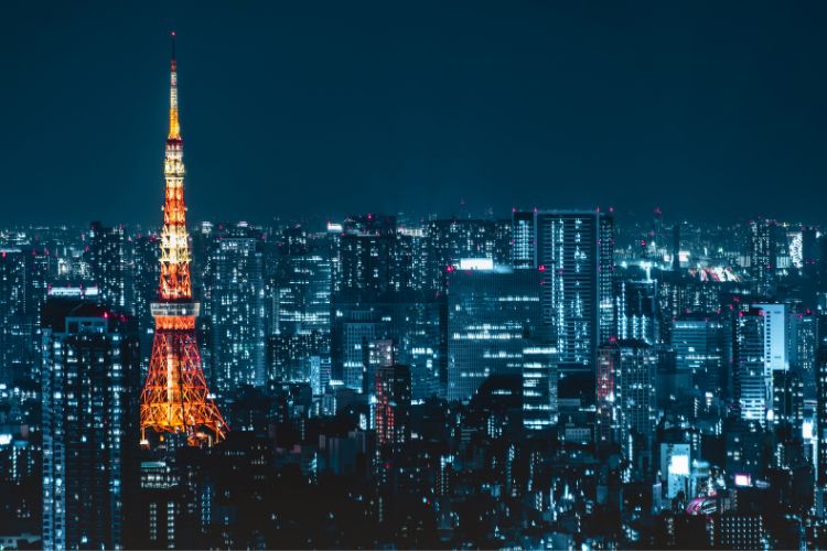 Tokyo'nun gece görünümü
