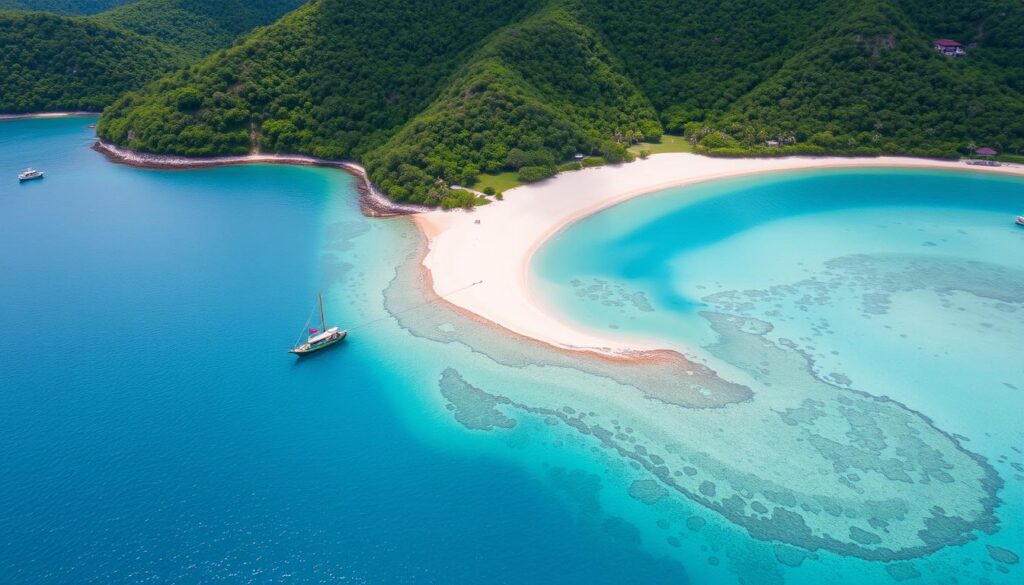 Phuket'te Kata Noi plajının kuş bakışı manzarası Phuket'te Kata Noi plajının kuş bakışı manzarası