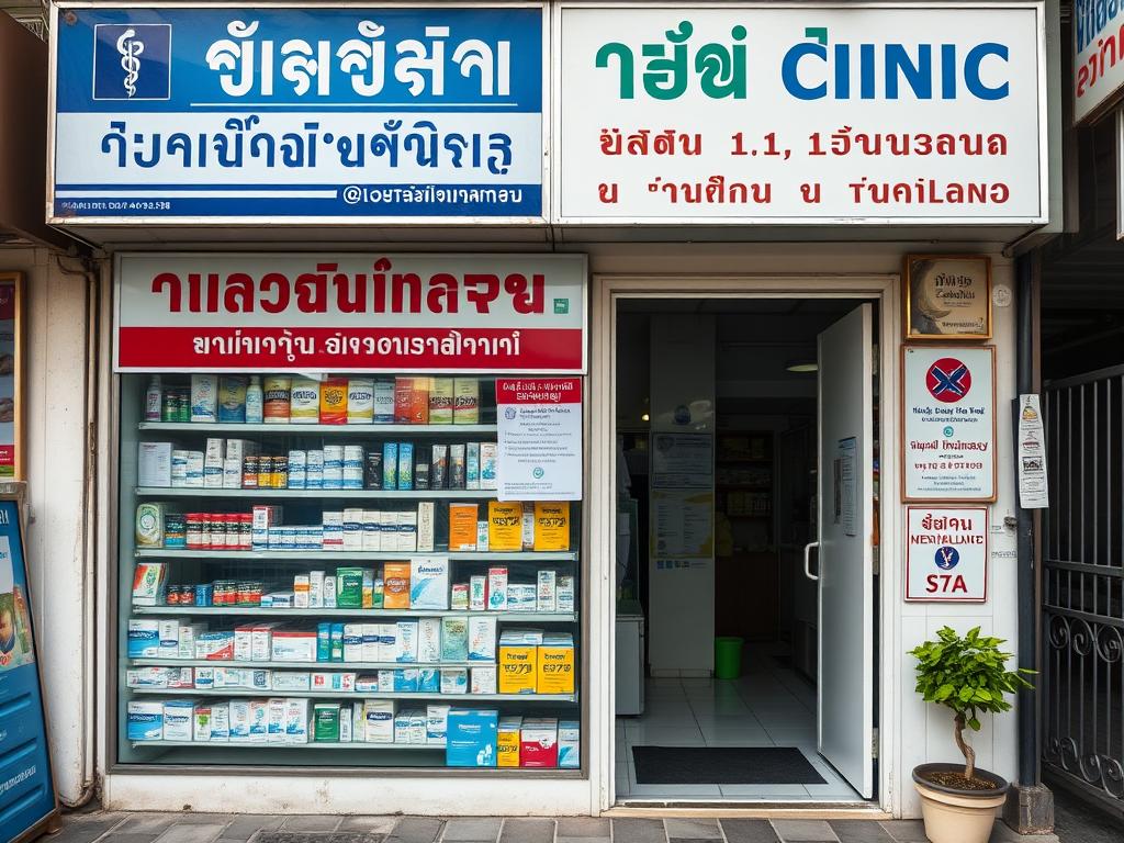 Tayland'da bir sağlık kliniği ve eczane Tayland'da bir sağlık kliniği ve eczane
